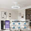  Ventilateur de plafond intelligent réversible avec éclairage et contrôle APP, 6 lumières DEL à intensité variable, ventilateur de plafond intelligent pour le salon, la cuisine et la chambre à coucher