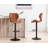 Enmond Swivel Adjustable Height Counter & Bar Stool with Metal Frame and Round Footrest, Faux Leather Counter Stool for Kitchen Island-1103858744
