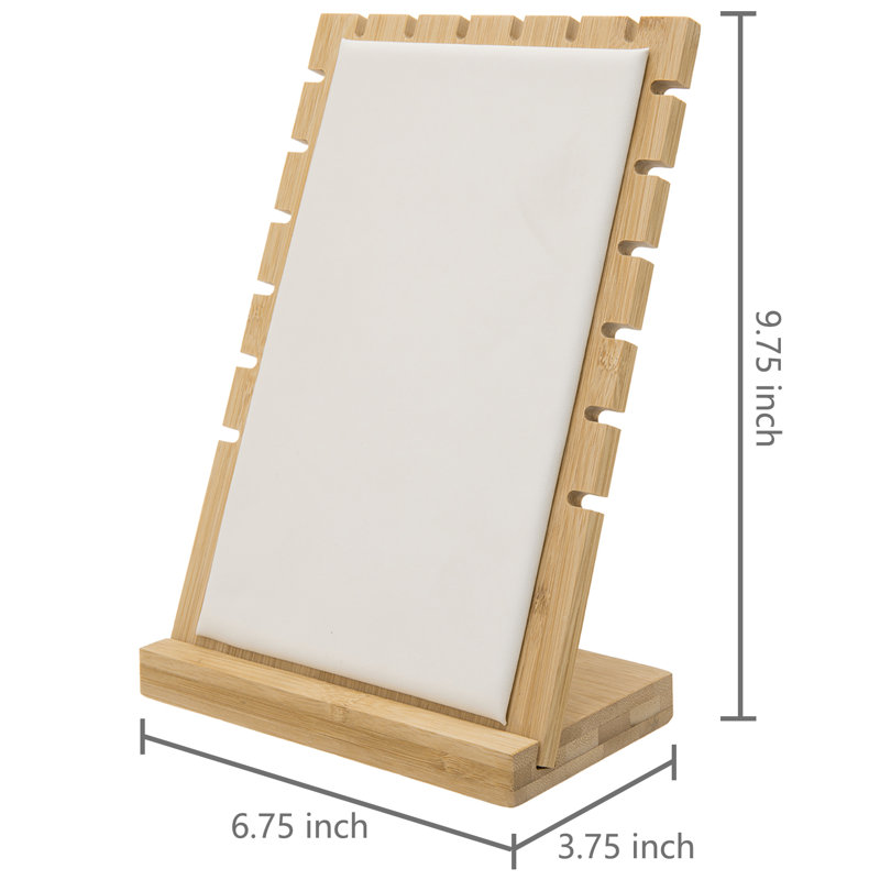 Solid Wood Necklace Jewellery Stand, White/Beige