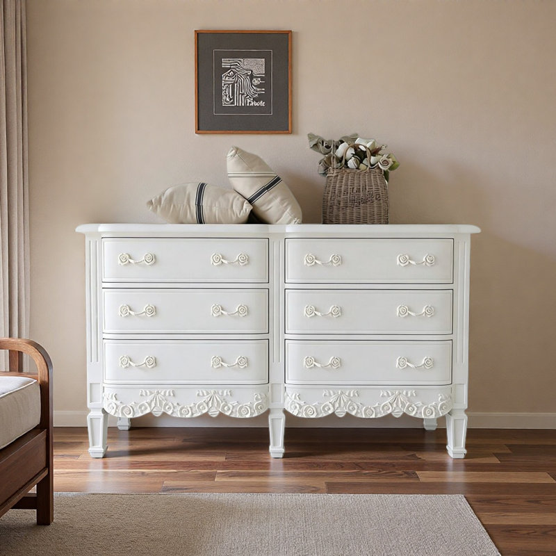Buffet de grande capacité de style crème, Blanc
