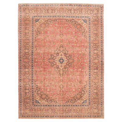 Tapis unique en laine rouge rétro 9 pi 7 po x 12 pi 10 po Antalya