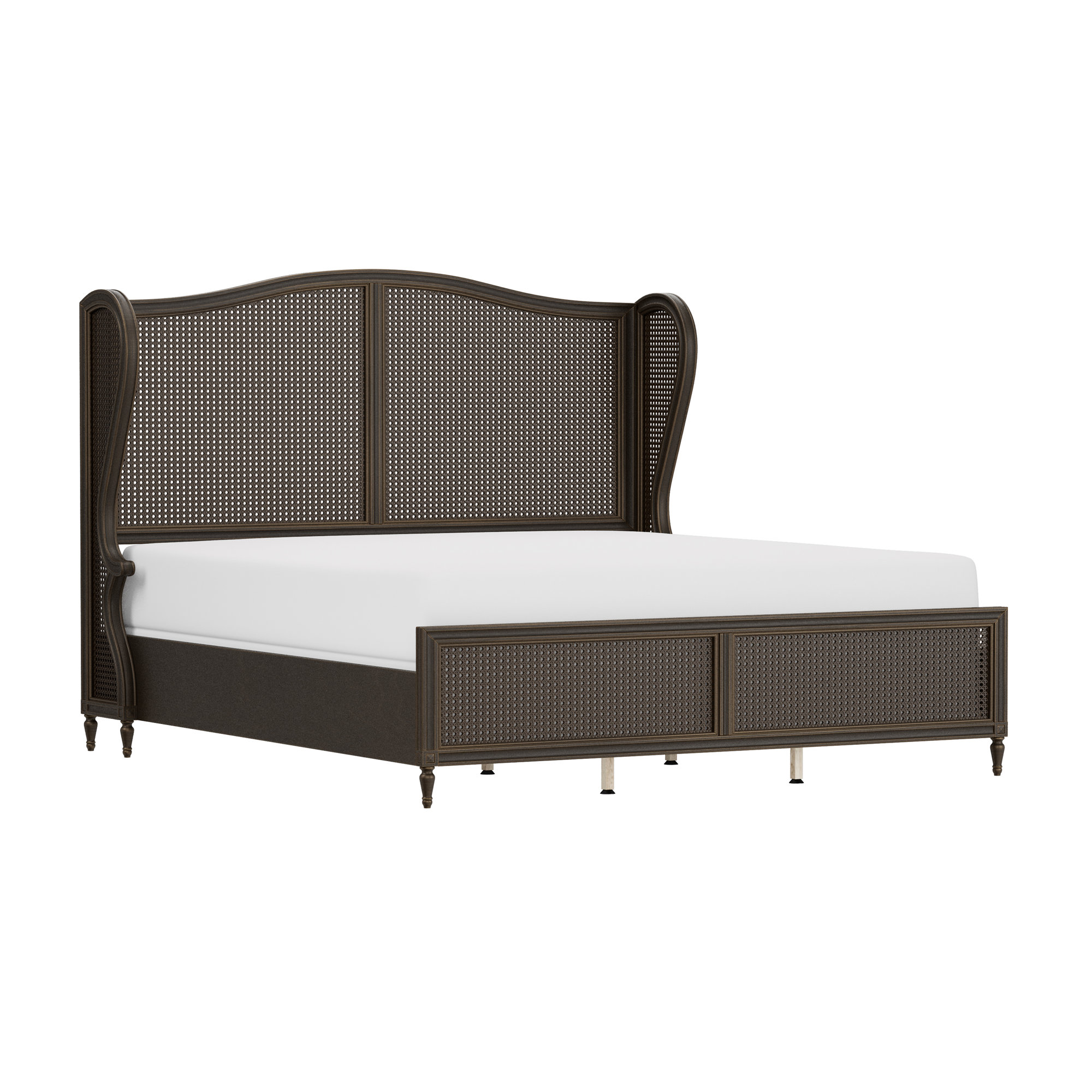 Gia Wingback Bed, Oiled Bronze, King