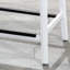 Tabouret 30 ", finition blanche, siège en cuir noir