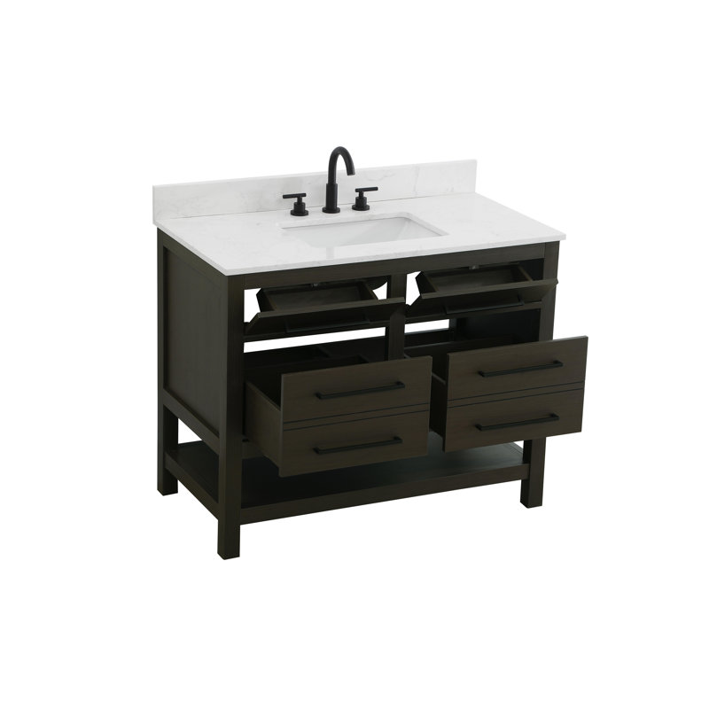 Meuble-lavabo simple 42 po_Moderne_VF60542-BS, Brun moka