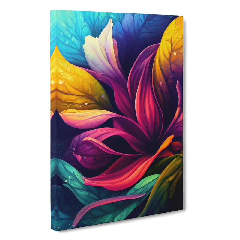XV1022-4929X Vibrant Flowers No.4 - Print, No Matte, 50cm H x 35cm W, Wrapped Canvas