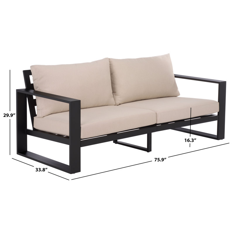 Fash 4 Person Patio Conversation Set, Black