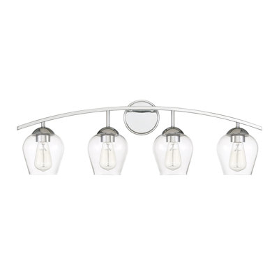 Éclairage pour salle de bain à intensité variable à 4 lumières Storrs en chrome