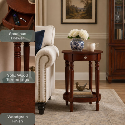 Mayall 18" Round End Table with Shelf