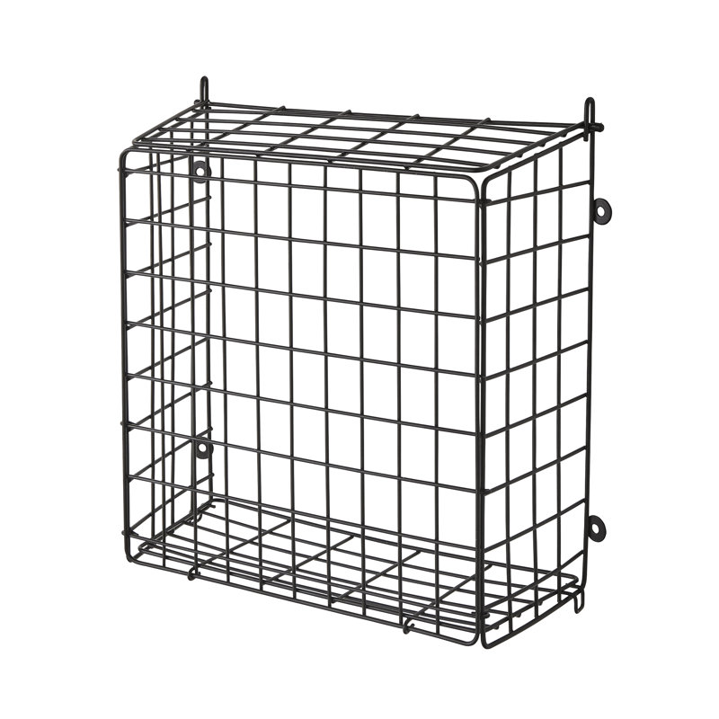 Letter Box Mail Catcher Metal Basket Wooden Doors Only, Black