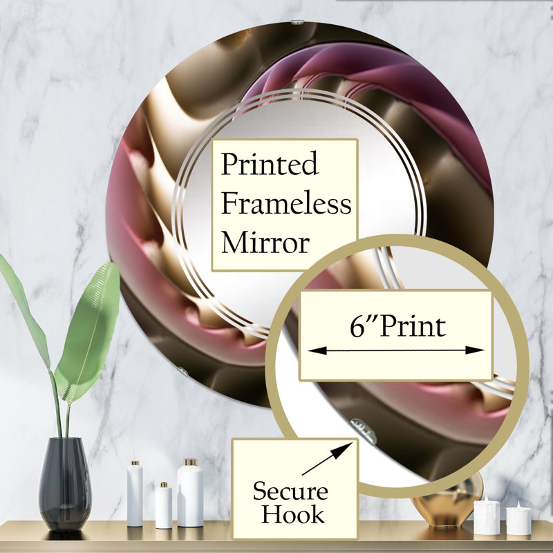 Anamur - Miroir mural moderne rond, 32 po x 32 po