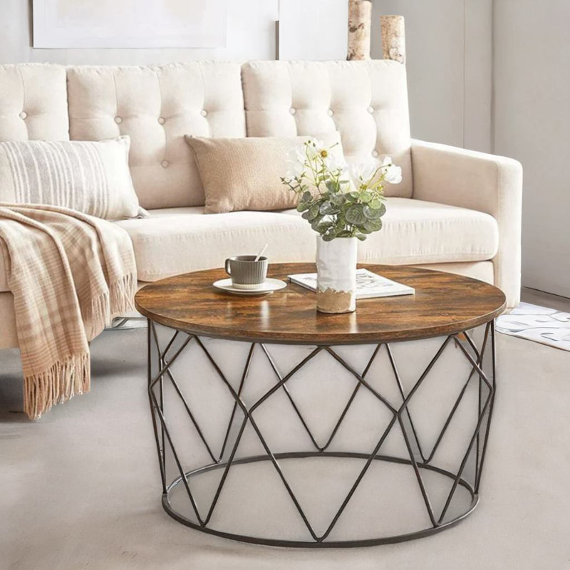 Annonciade Industrial Wooden Coffee Centre Accent Table