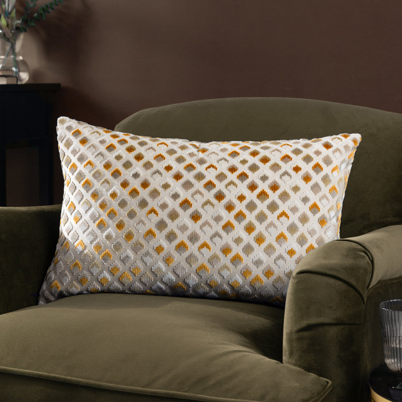 Pikus Geometric Rectangular Lumbar Cushion, Gold