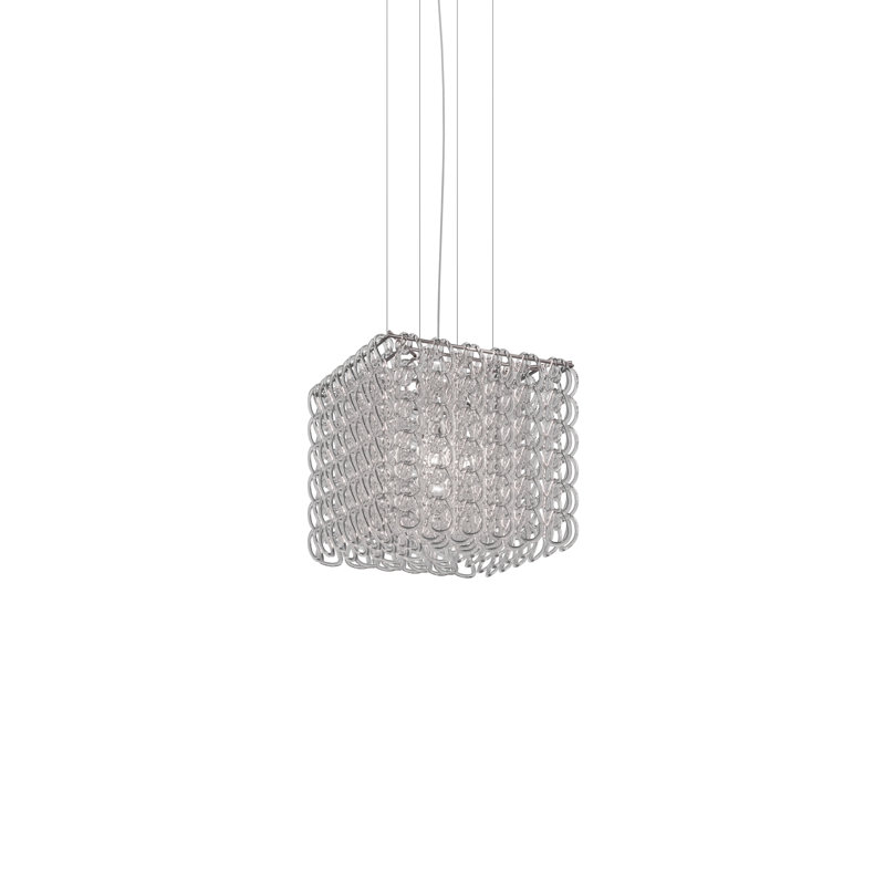Giogali 3 - Light Chandelier, 20" H x 20" W x 20" D, Crystal Transparent, Glossy Chrome