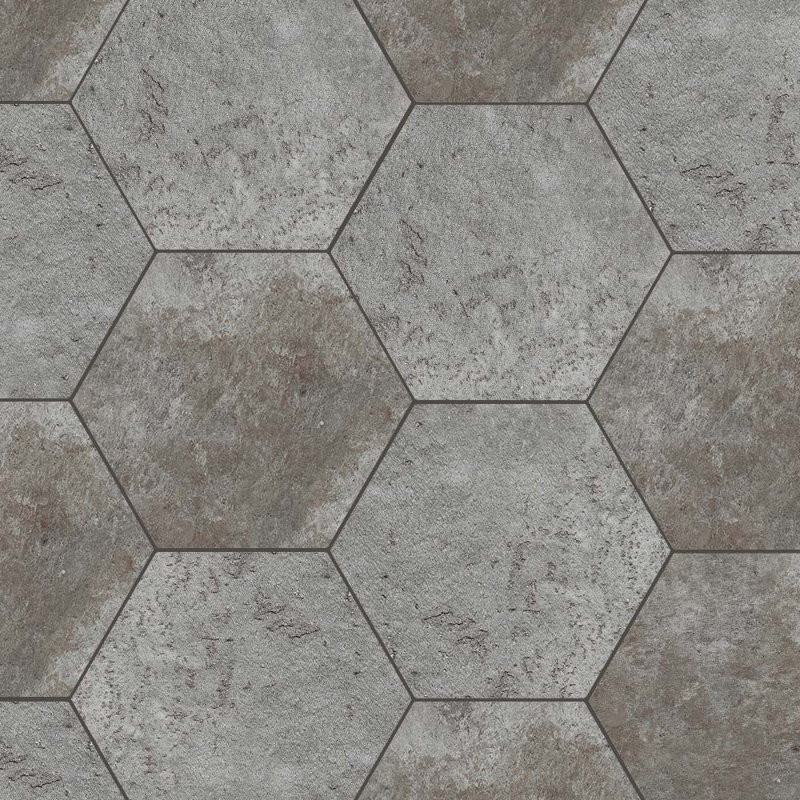 Terrain Hexagon 8x9 Porcelain Wall and Floor Tile, Graphite