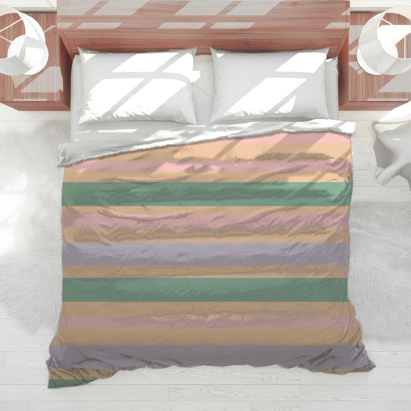 Pastel Striped Pattern Comforter, Twin