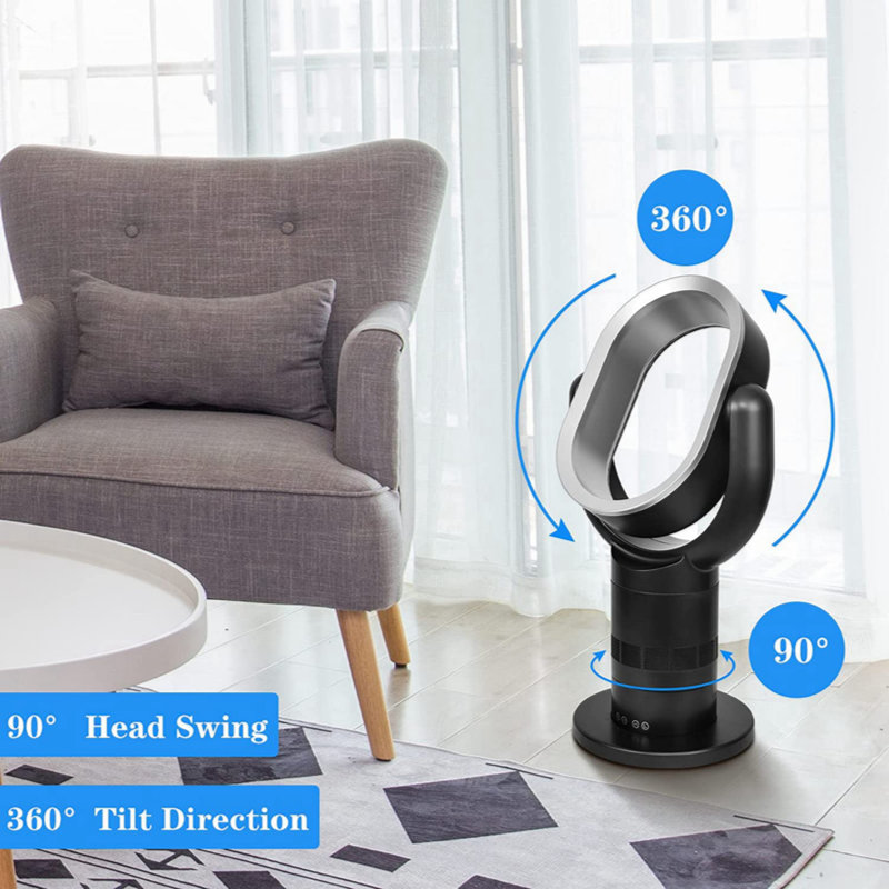 Wenty 7.7''H Bladeless small table Fan with 10 speeds settings, 10-hour timing closure