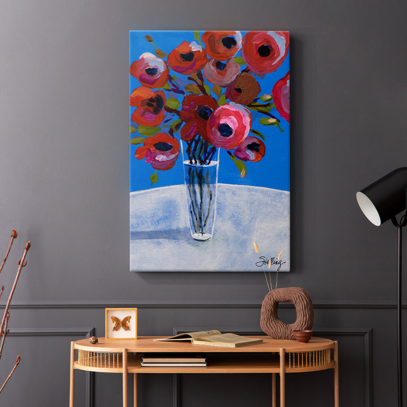 Coquelicots - Cavas enveloppés de galerie, H 27 po x l 18 po