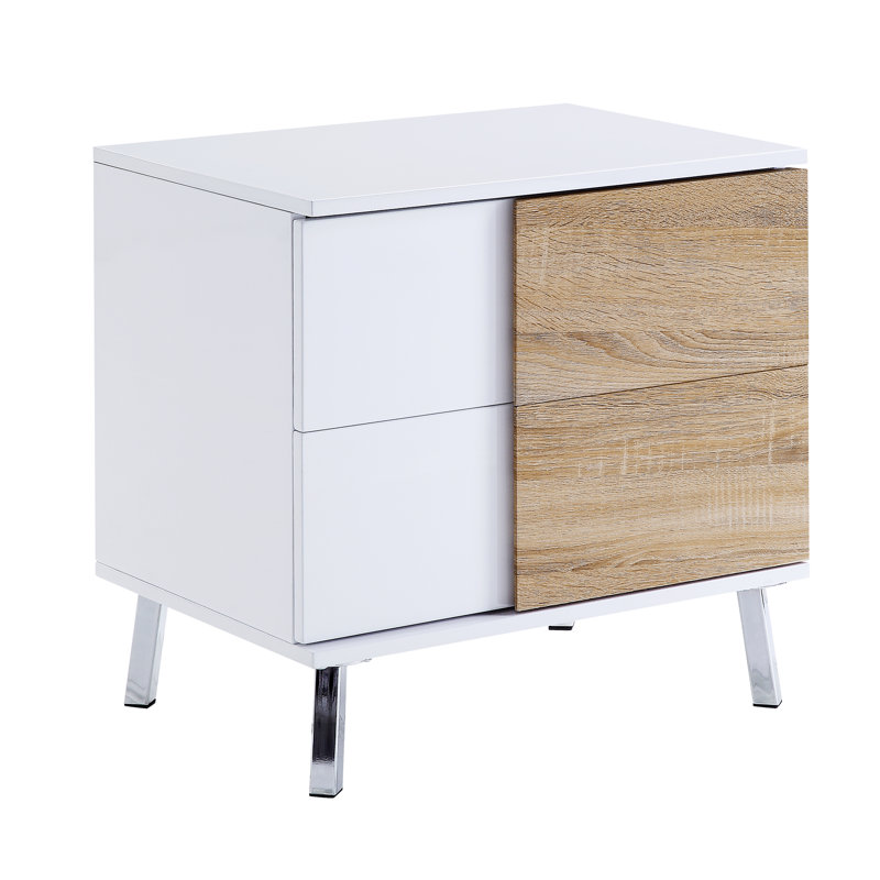 White High Gloss Finish End Table