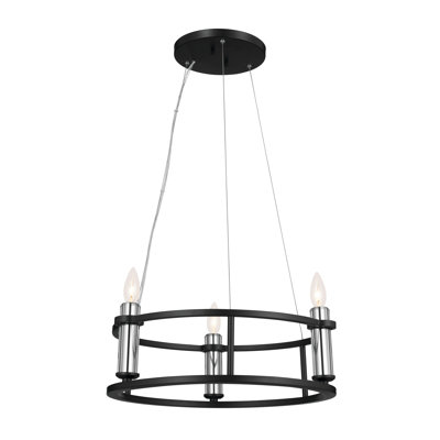 6 - Light Dimmable Drum Chandelier