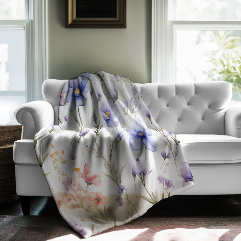 Field Botanics - Couverture sherpa de qualité supérieure 1 pièce, Grand lit