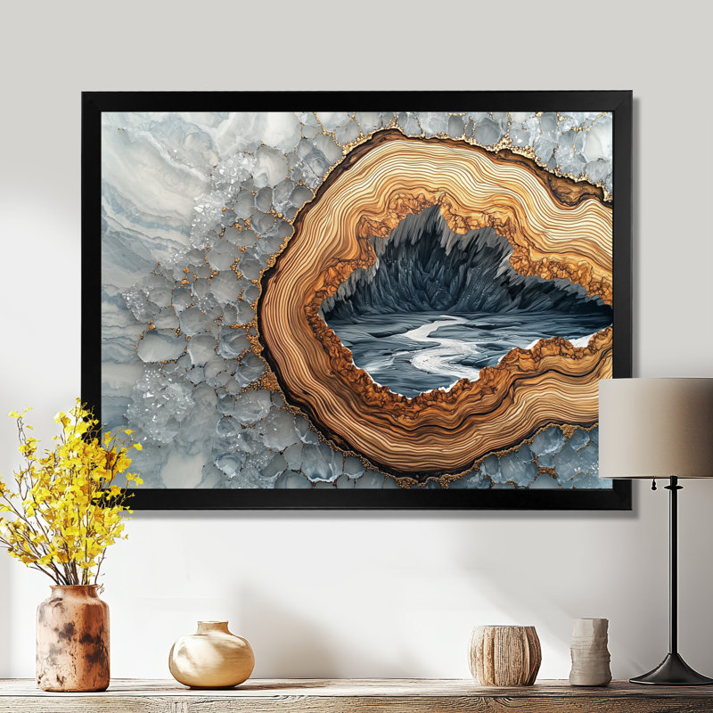 Hiver, forêt, chemin de la rivière Crystal III - forêt, art mural, Reproduction encadrée d'une seule photo, Noir