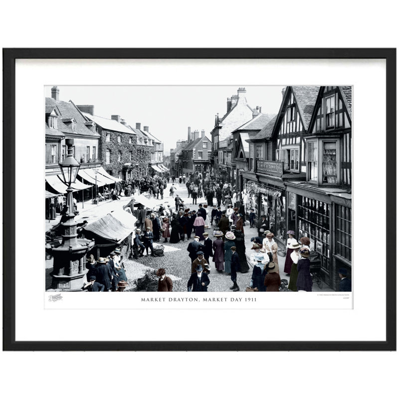 Market Drayton, Market Day 1911 - Single Picture Frame Print, 45cm H x 60cm W x 2.3cm D