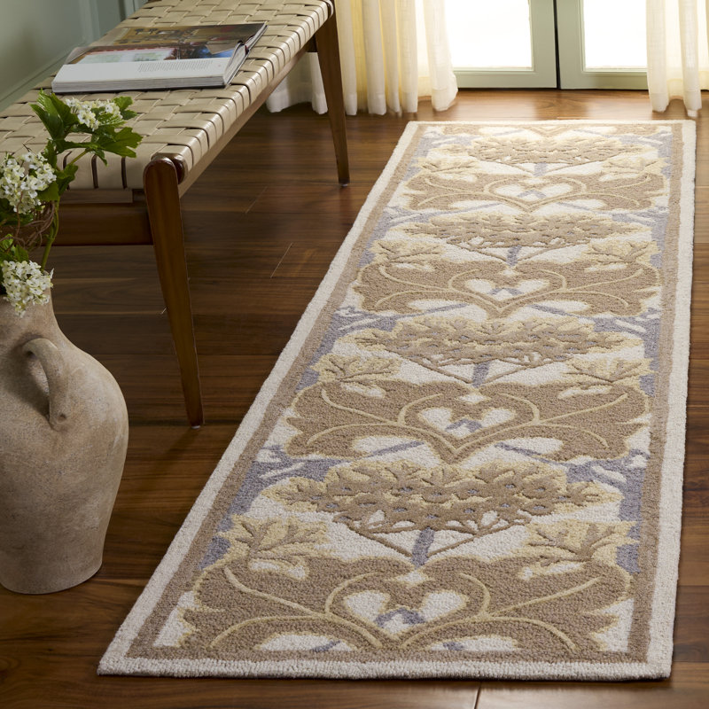 Earthly Treasures Hand Tufted Wool;Cotton;Viscose Geometric Indoor Rug, Runner 2'3" x 8'