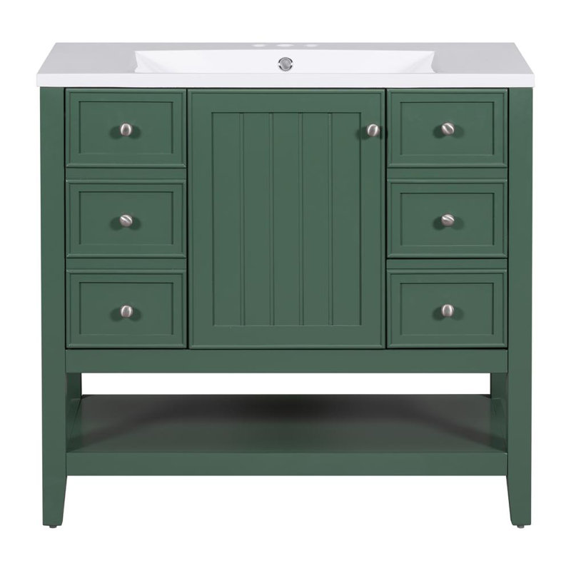 36'' Bathroom Vanity with Ceramic Sink Top