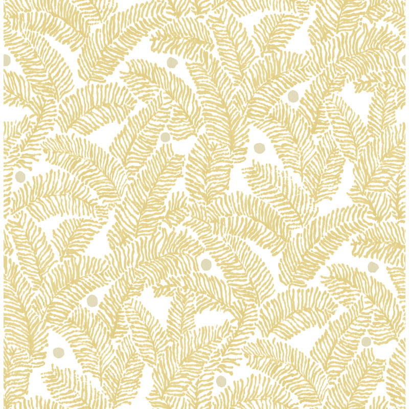 Rouleau de papier peint L 33 pi x l 20,5 po Raya Fern, Jaune