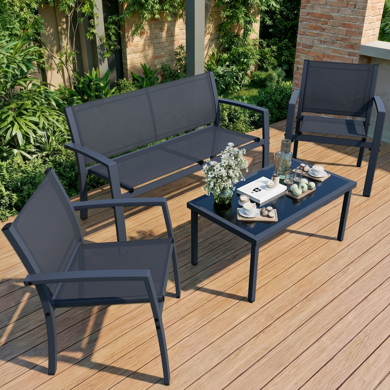 Ensemble de patio complet 4 pièces Arantxa, gris