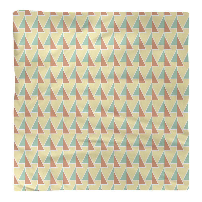 Jordao Cotton Geometric Square Napkin, Green/Orange, 0.1" H x 22" W x 22" D, Cotton Twill