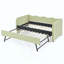 Divan-lit rembourré polyvalent 3 en 1 avec couchette coulissante et poches de rangement latérales, idéal pour les espaces multiples et les espaces restreints-358199604
