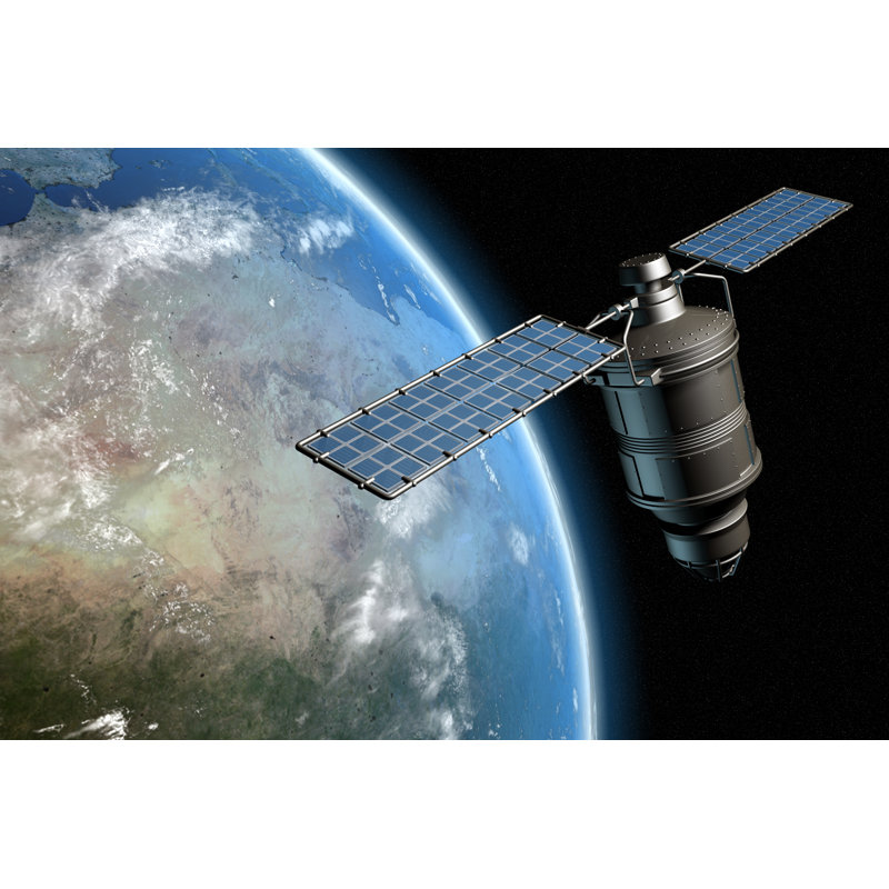 Satelite And Earth by Cristimatei - Wrapped Canvas Print, 20cm H x 30cm W x 3.8cm D