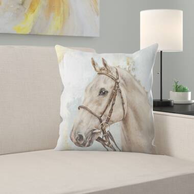 Personalized Horse throw pillow cover, 18 X 18 pillow cover, girls