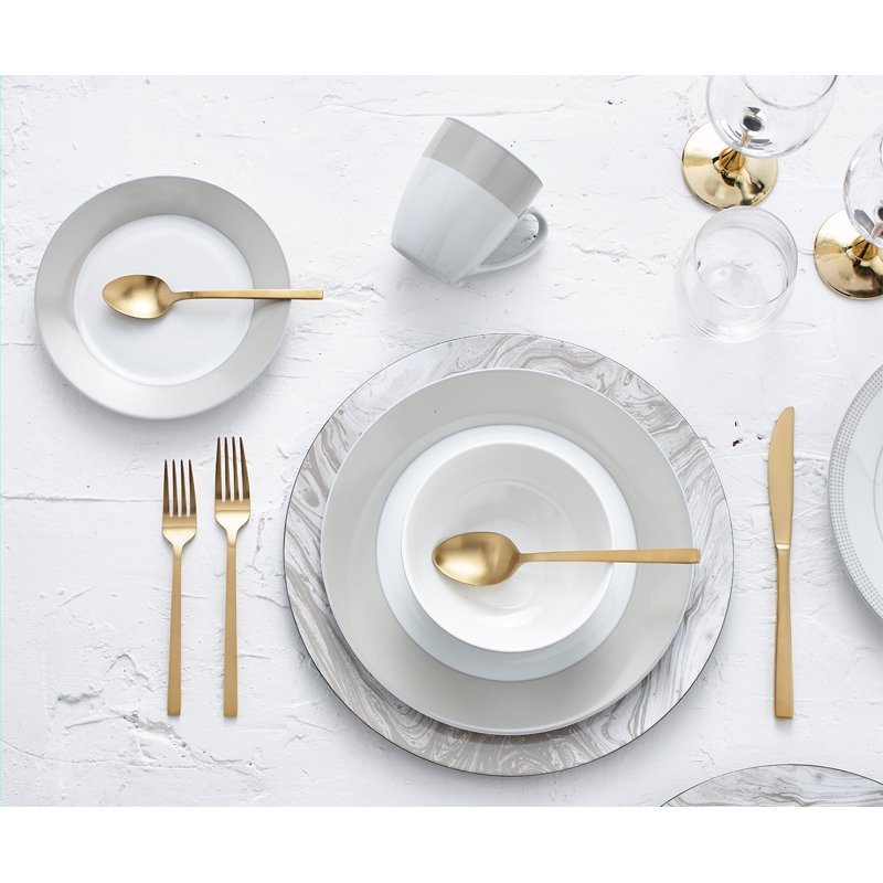 Saurish Piece Porcelain China Dinnerware Set - Service for 4