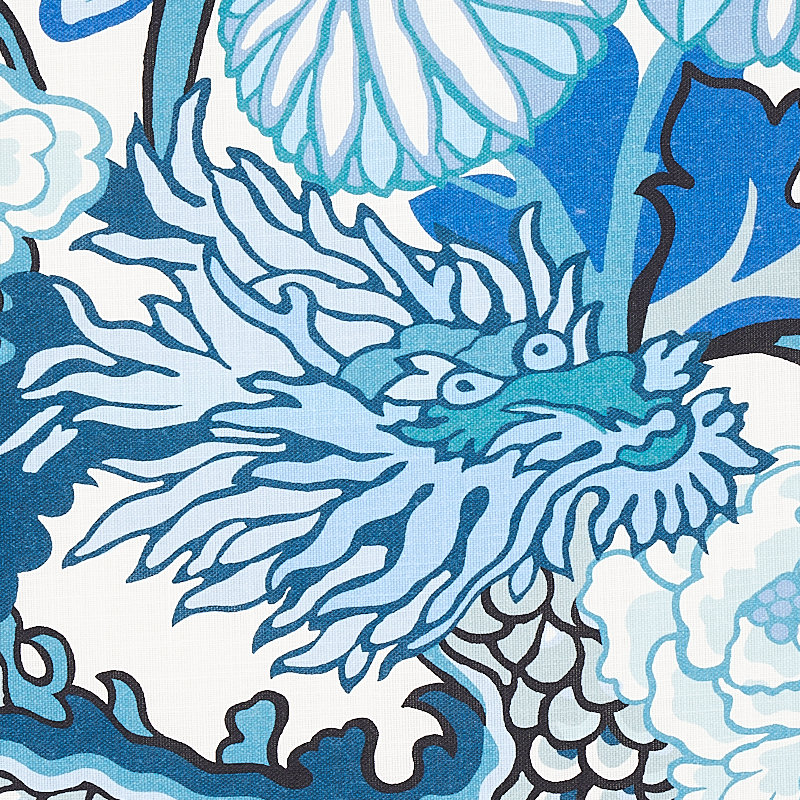 Chiang Mai Indoor/Outdoor Fabric, China Blue