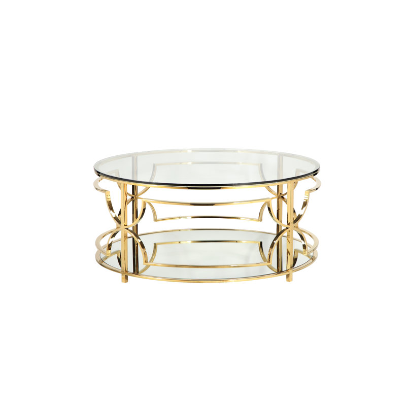 Coffee Table, High Polish Gold
