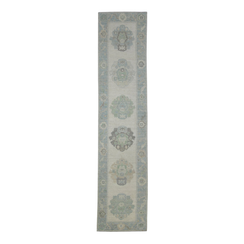 Tapis turc Oushak fait à la main 2 pi 9 po x 12 pi 1 po