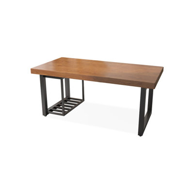 Bureau rectangulaire en fer massif brun clair + noir
