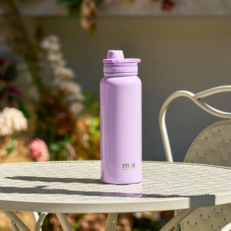 Bouteille de sport légère en acier inoxydable avec poignée TYESO, 40 oz, Mauve