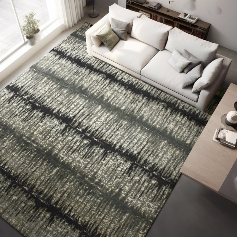 Hand Knotted Area Rug, Rectangle 9' x 12'