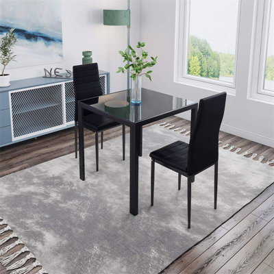 Otisco 2 -Person Glass Dining Set