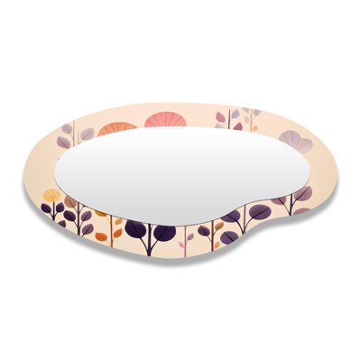 Miroir mural asymétrique moderne Floral Floral