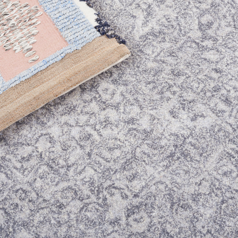 Anairis Hand Tufted Wool/Cotton Abstract Rug in Gray, Rectangle 3' x 5'