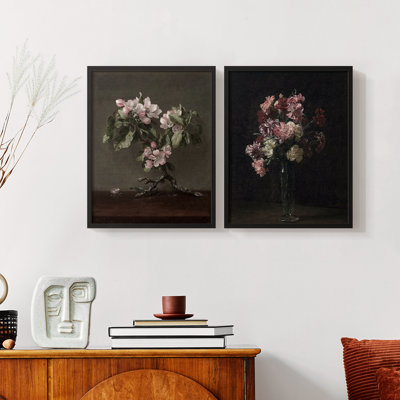 Vintage  Floral XCII  -Framed Giclee Print - Set of 2