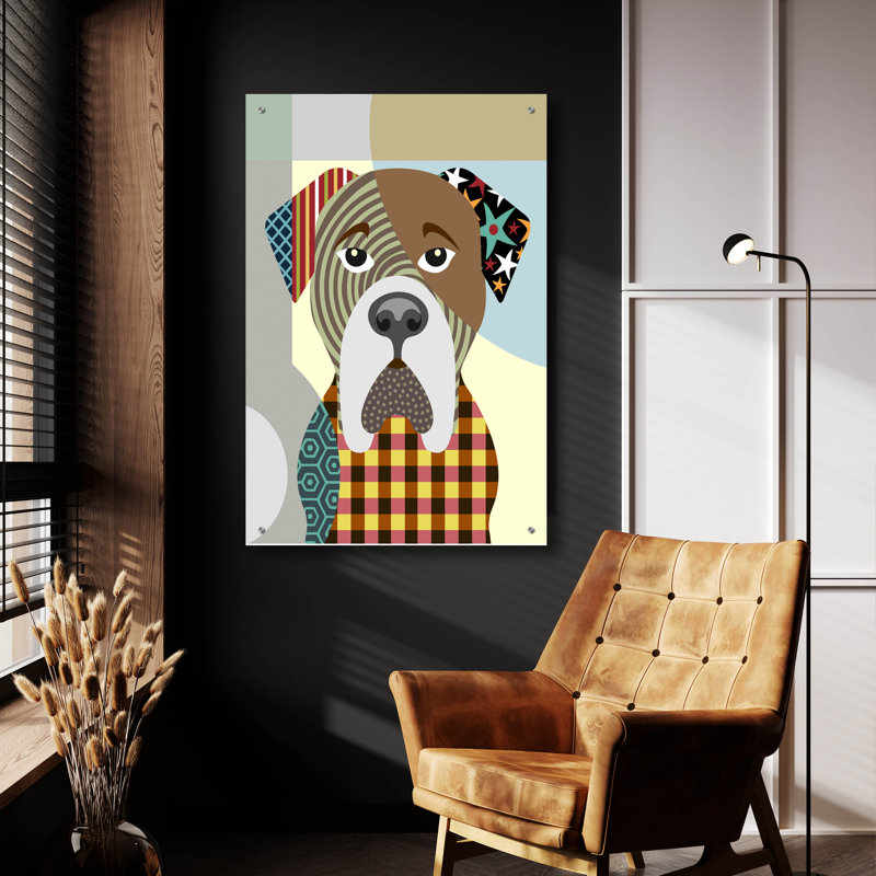 «BullMastiff Dog» par Lanre Adefioyue, H 36 po x l 24 po x P 0,2 po