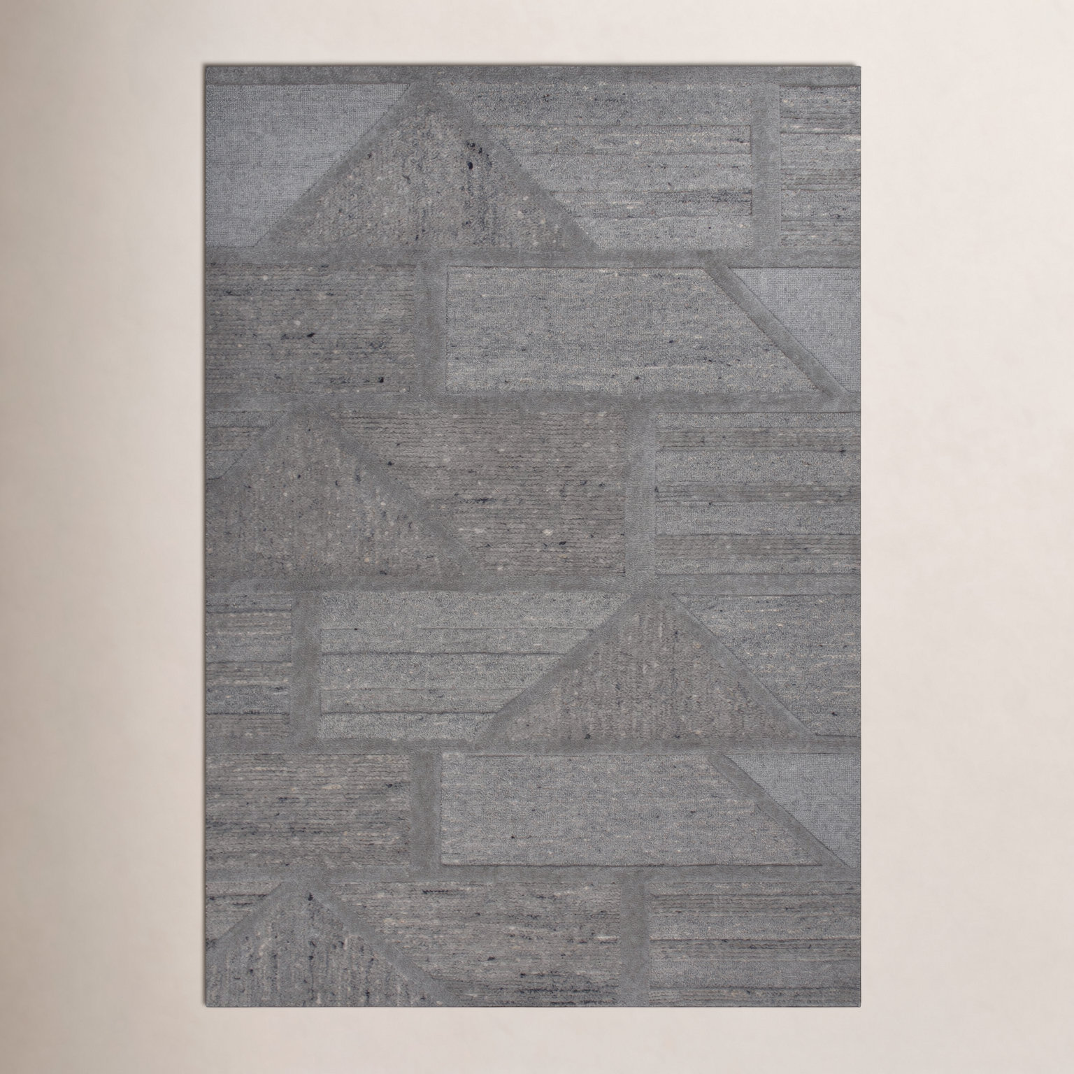 Sellman Hand-Tufted Geometric Wool Rug, Rectangle 7'9" x 9'9"