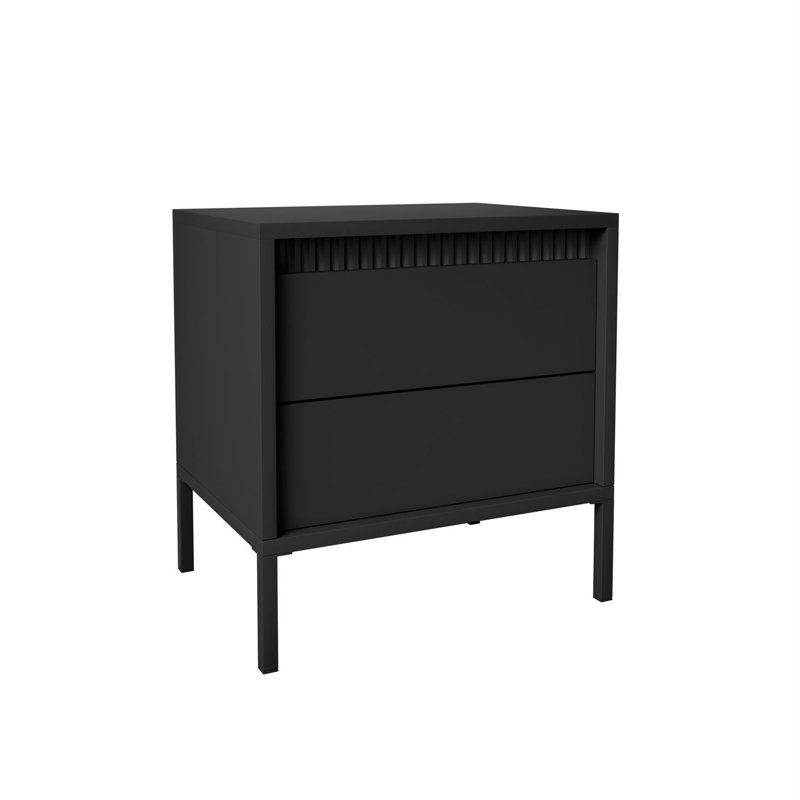 53.5cm W Steel Bedside Table