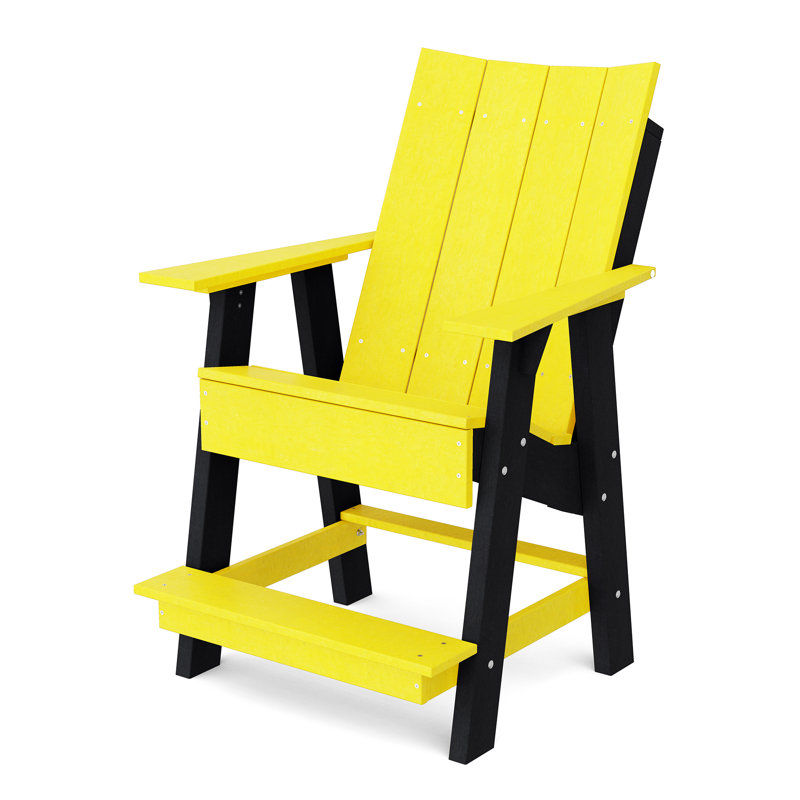 Chaise haute Adirondack contemporaine, Jaune citron / Noir