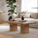 Firdows Modern Rustic 55" Solid Wood Double Pedestal Coffee Table With Butterfly Joint Inlay